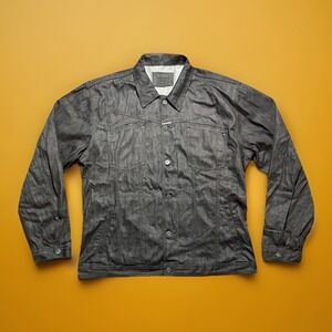 Vintage Marithe Francois Girbaud Black Denim Jean Jacket Men's Sz 4XL